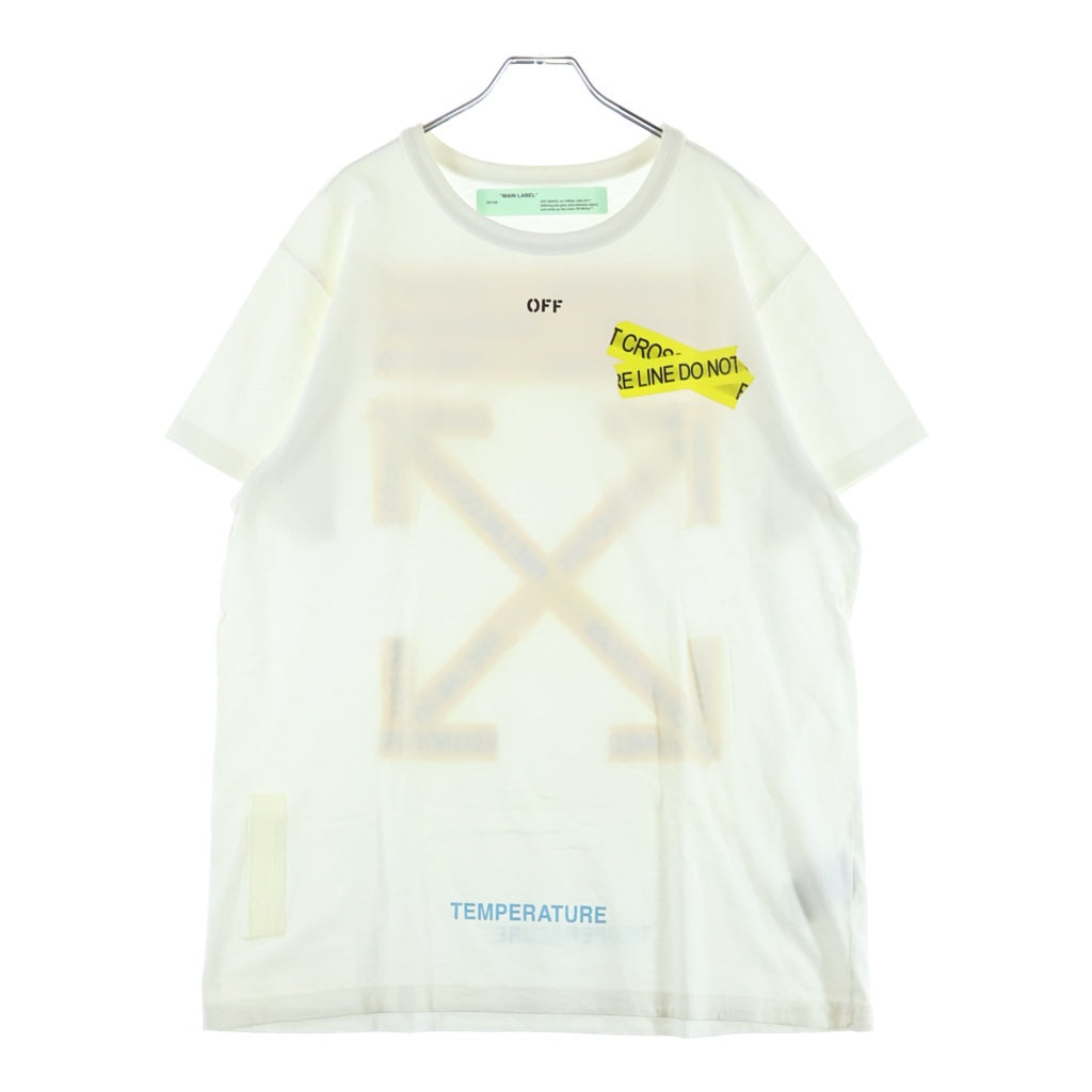 OFF-WHITE(オフホワイト) 18SS ファイヤーテープ Tシャツ ホワイト #S OMAA002S18185006