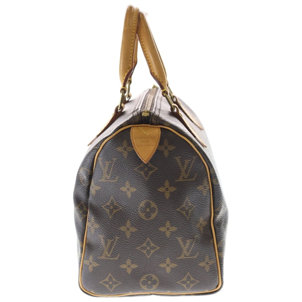 LOUIS VUITTON(ルイヴィトン) モノグラム スピーディ25 ハンドバッグ ミニボストンバッグ ブラウン レザー×PVC M41528 ゴールド金具 レディース