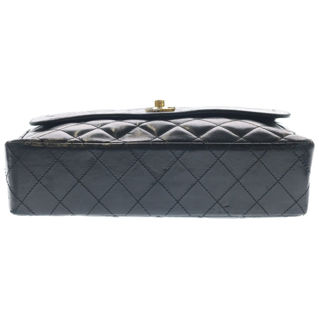 CHANEL(シャネル) マトラッセ パリ限定 WフラップWチェーン ショルダーバッグ ハンドバッグ 2WAYバッグ ブラック ラムスキン ゴールド×シルバー金具 レディース