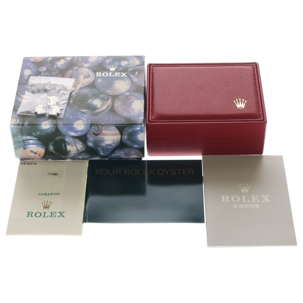 ROLEX(ロレックス) オイスターパーペチュアル 黒文字盤 SS/AT ステンレス オートマ 自動巻き 腕時計 77080 メンズ レディース ユニセックス