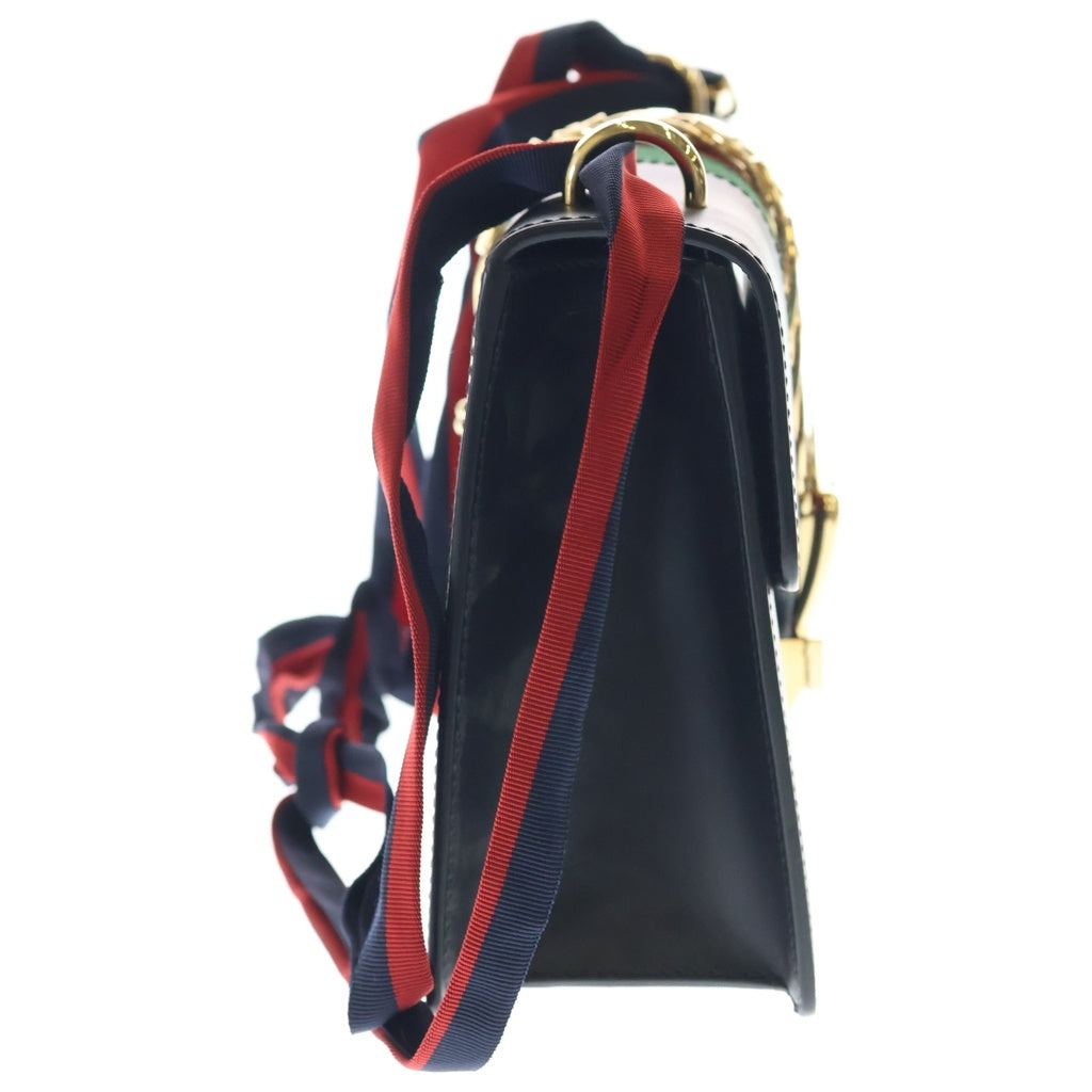 GUCCI(グッチ) シルヴィ ショルダーバッグ ブラック レザー 421882 ゴールド金具 レディース