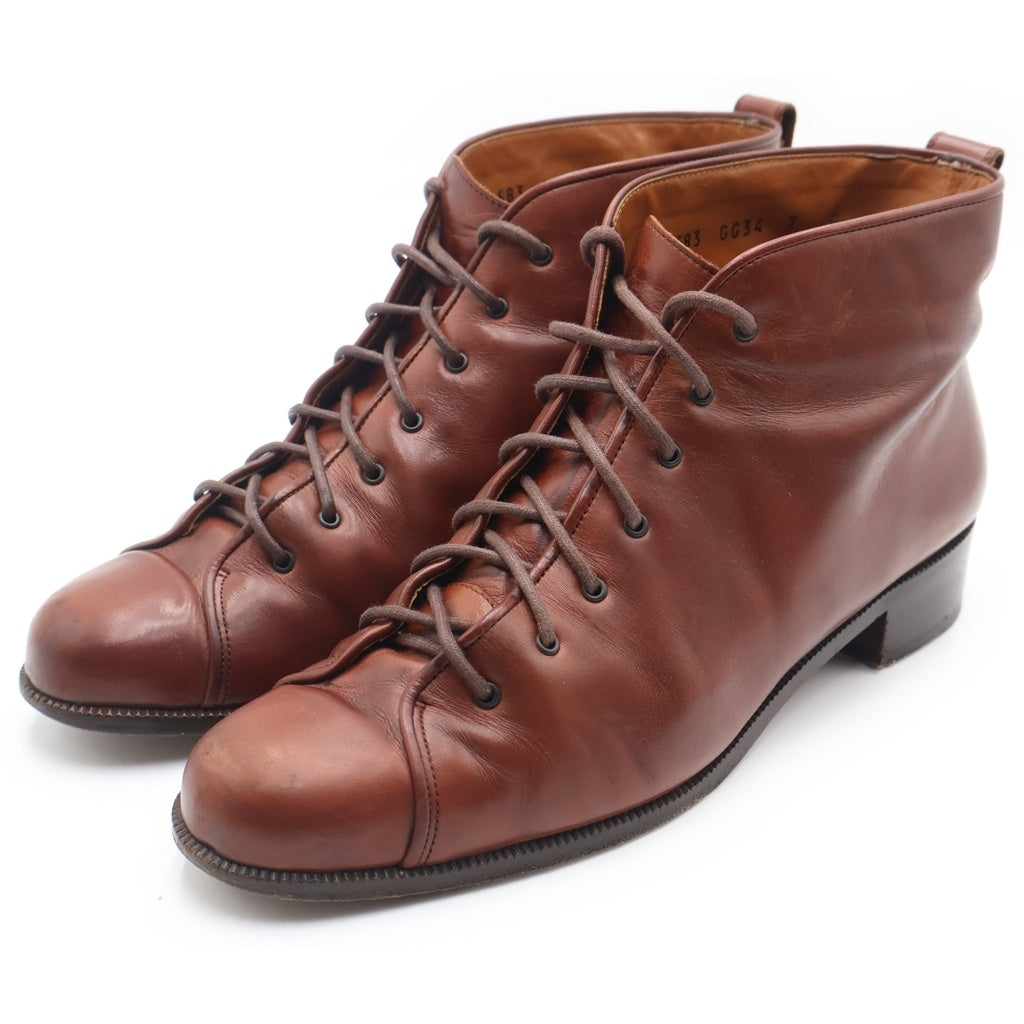 Salvatore Ferragamo(サルヴァトーレ フェラガモ) レザーショートブーツ ブラウン #7 レディース