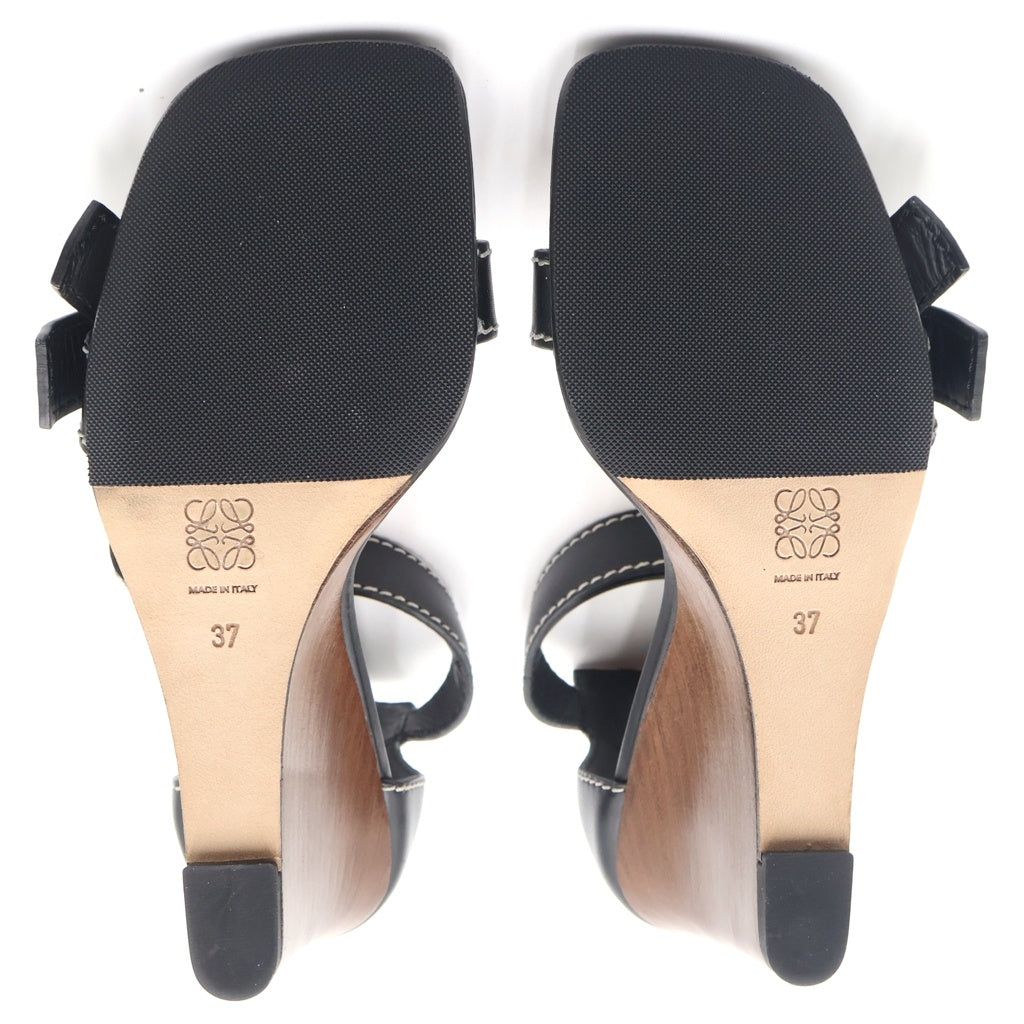 LOEWE(ロエベ) ゲート ウェッジ サンダル ブラック #37 レディース
