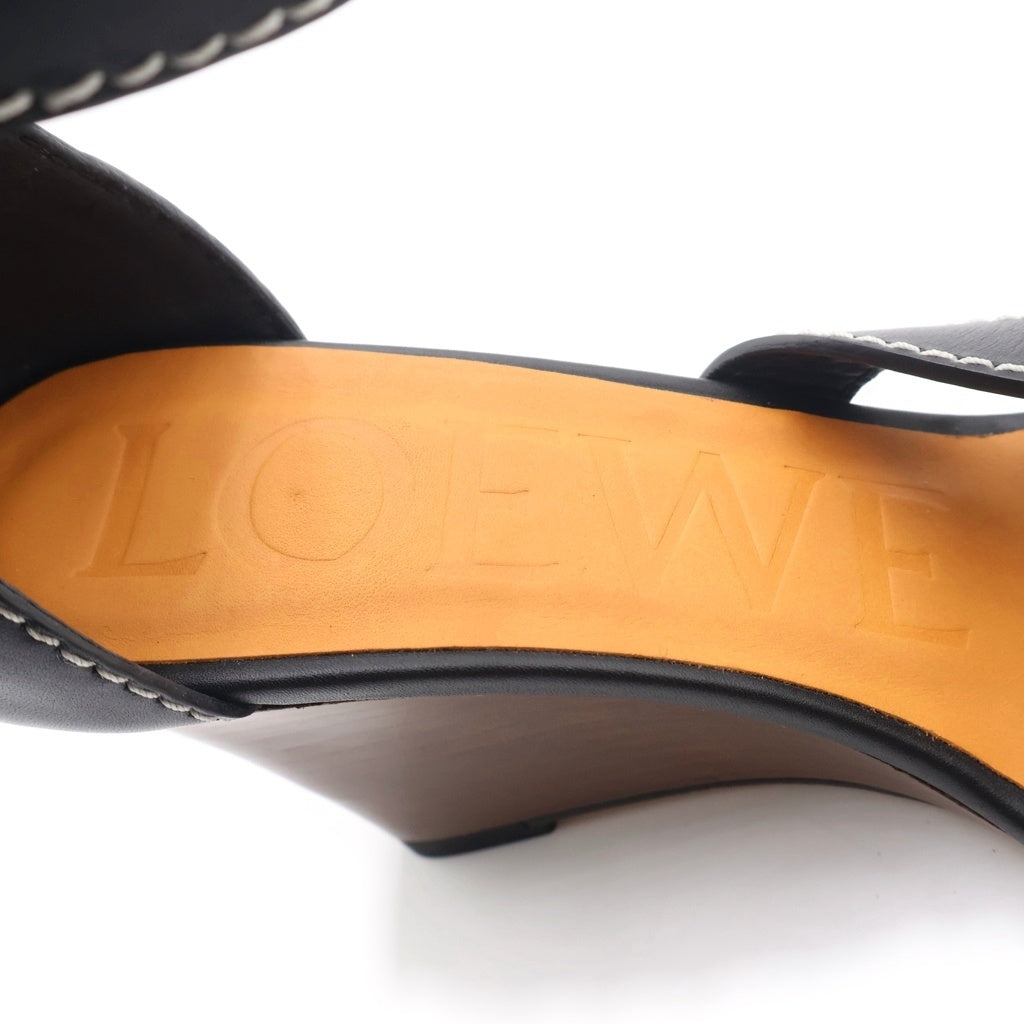 LOEWE(ロエベ) ゲート ウェッジ サンダル ブラック #37 レディース