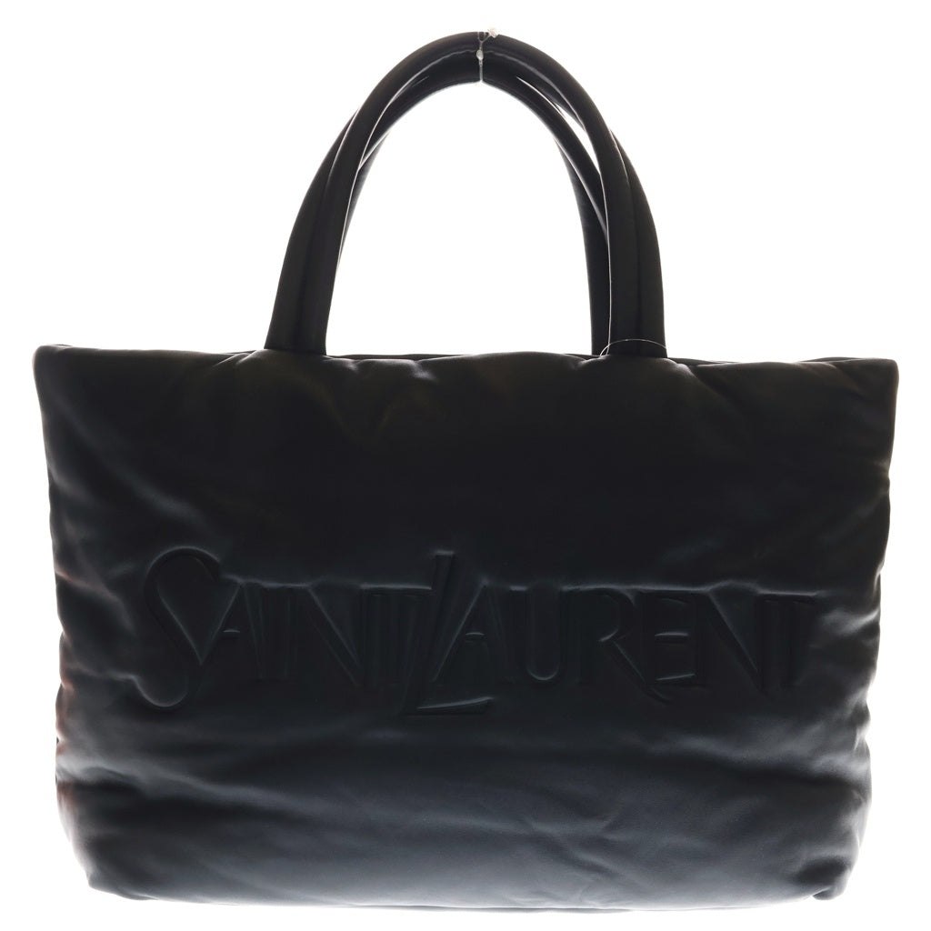SAINT LAURENT PARIS(サンローランパリ) ワイドパファー ナッパレザー ロゴ トートバッグ 756269 ブラック レディース
