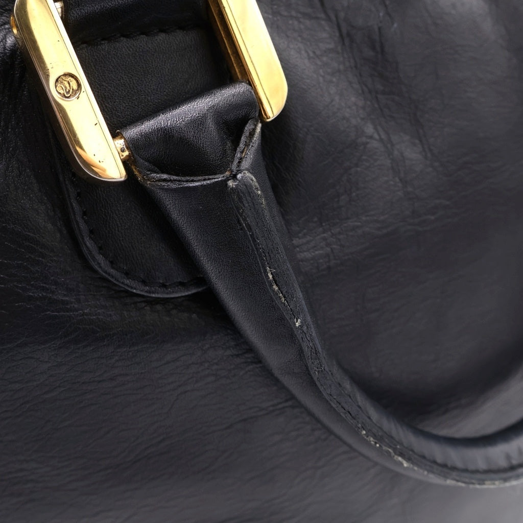 LOEWE(ロエベ) アマソナ32 アナグラム レザー ゴールド金具 ハンドバッグ ミニボストンバッグ ブラック レディース