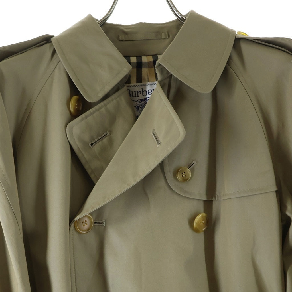BURBERRY(バーバリー) 90s OLD 裏地ノヴァチェック トレンチコート コットン 白タグ 玉虫色 ベージュ 82-039-41 レディース