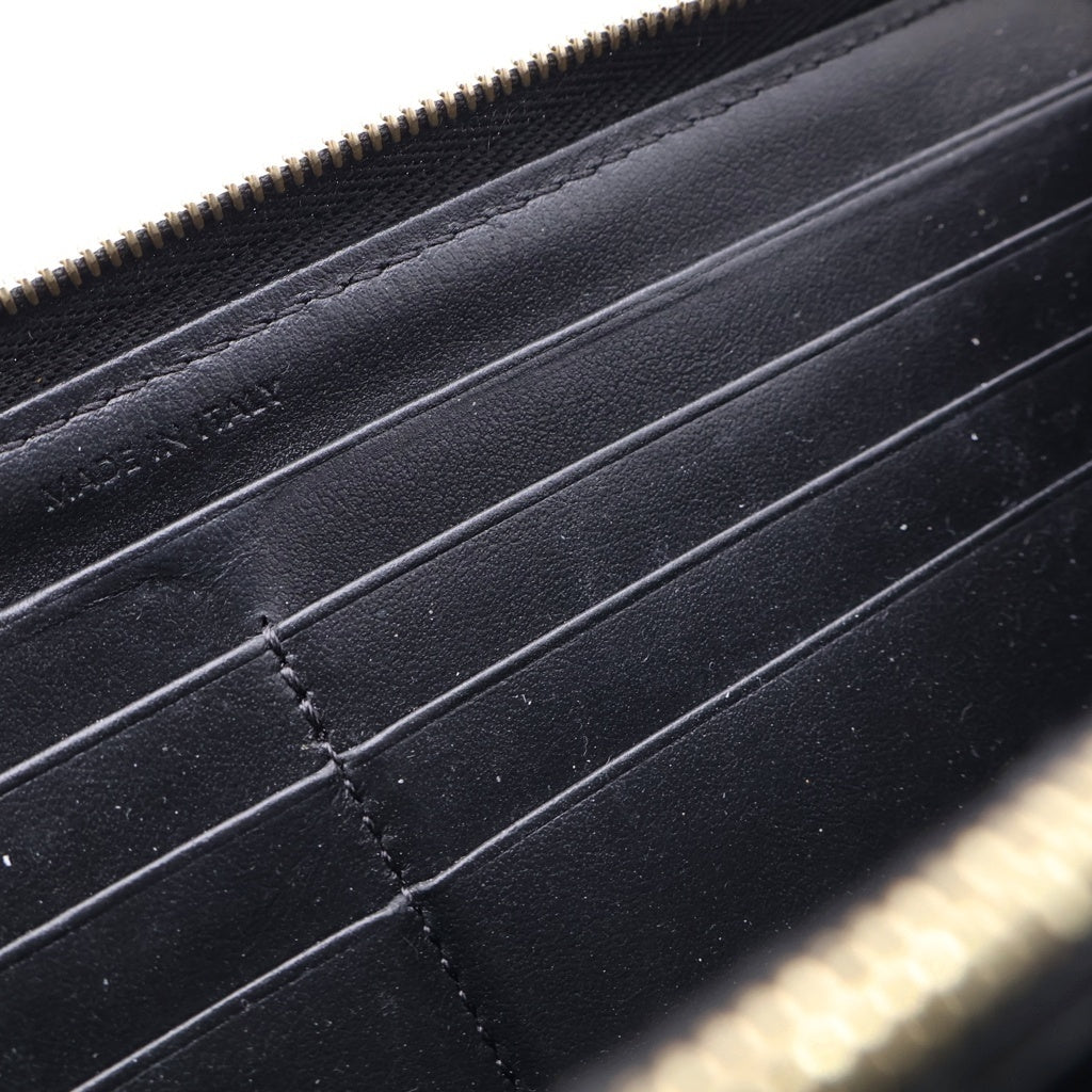 CELINE(セリーヌ) トリオンフ ラウンドファスナー ロングウォレット 長財布 カードケース ブラック PVCレザー ゴールド金具