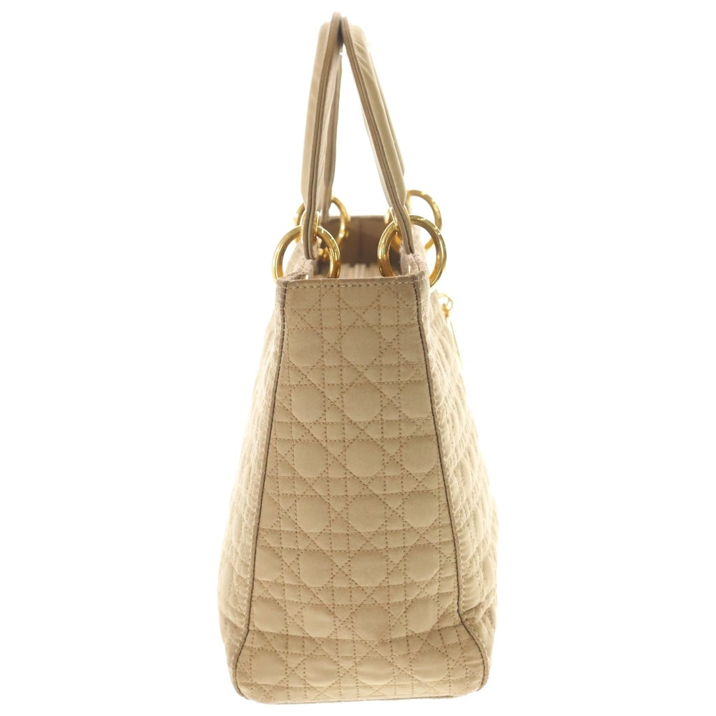 Christian Dior(クリスチャンディオール) カナージュ ハンドバッグ ナイロン ブラウンベージュ RU0010 ゴールド金具 レディース