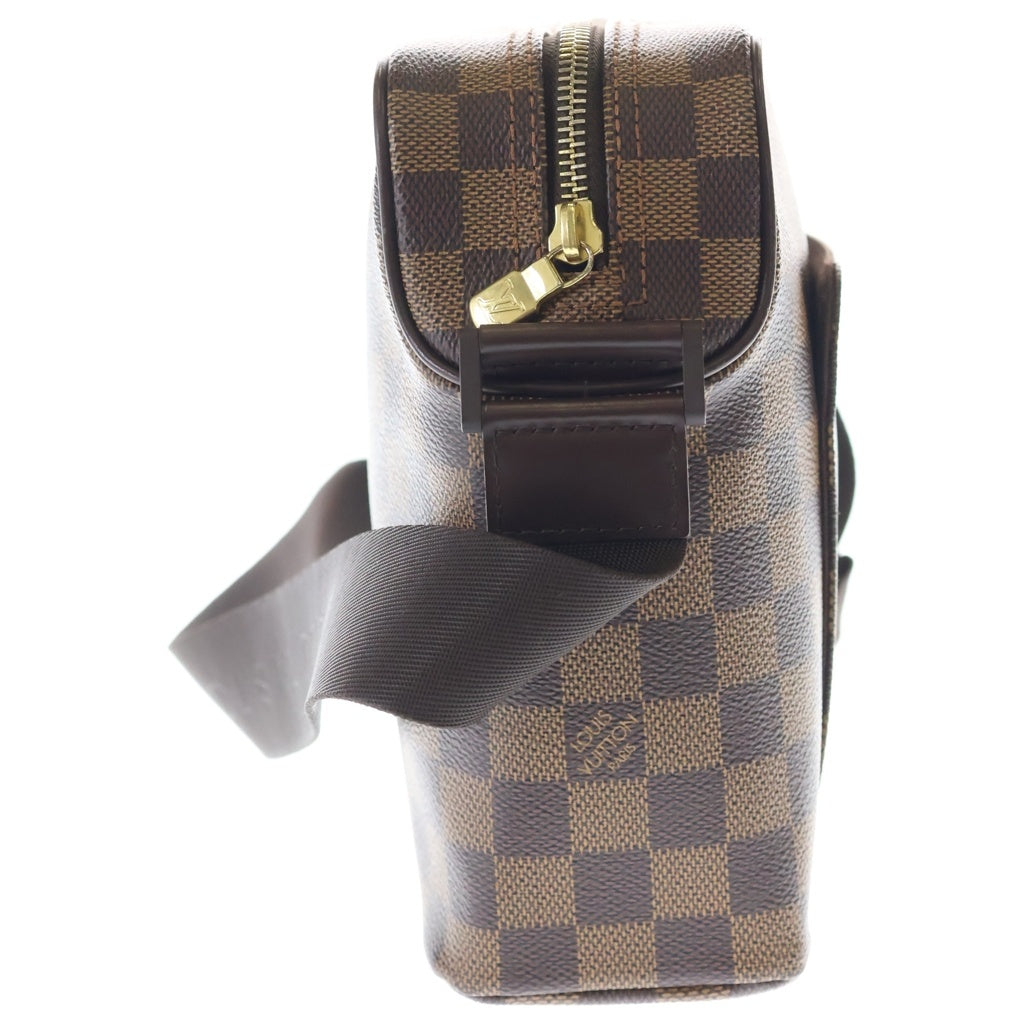LOUIS VUITTON(ルイヴィトン) ダミエ オラフPM ショルダーバッグ ブラウン レザー×PVC N41442 ゴールド金具 レディース