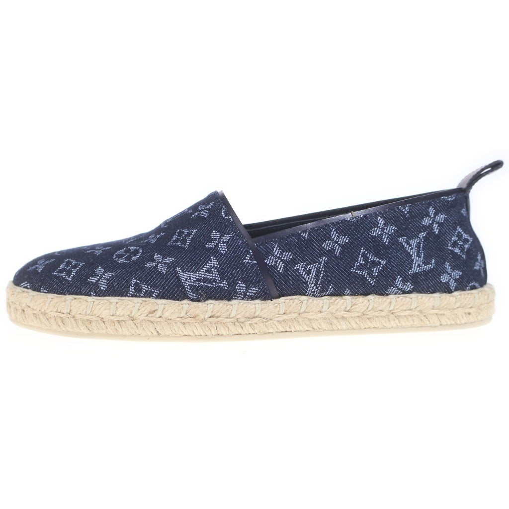 LOUIS VUITTON(ルイヴィトン) モノグラムデニム エスパドリーユ フラットシューズ デニム インディゴブルー #35 1/2 レディース