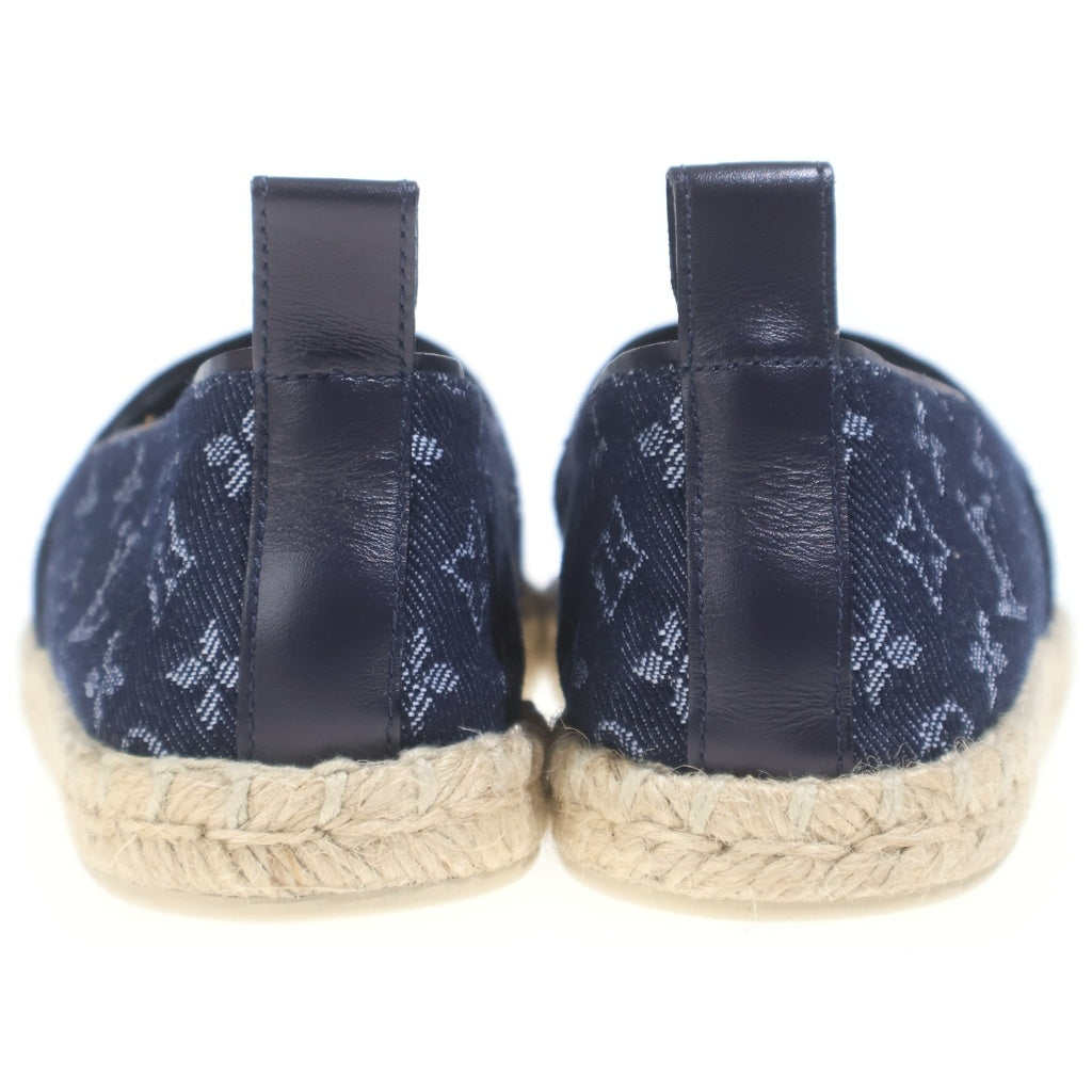 LOUIS VUITTON(ルイヴィトン) モノグラムデニム エスパドリーユ フラットシューズ デニム インディゴブルー #35 1/2 レディース