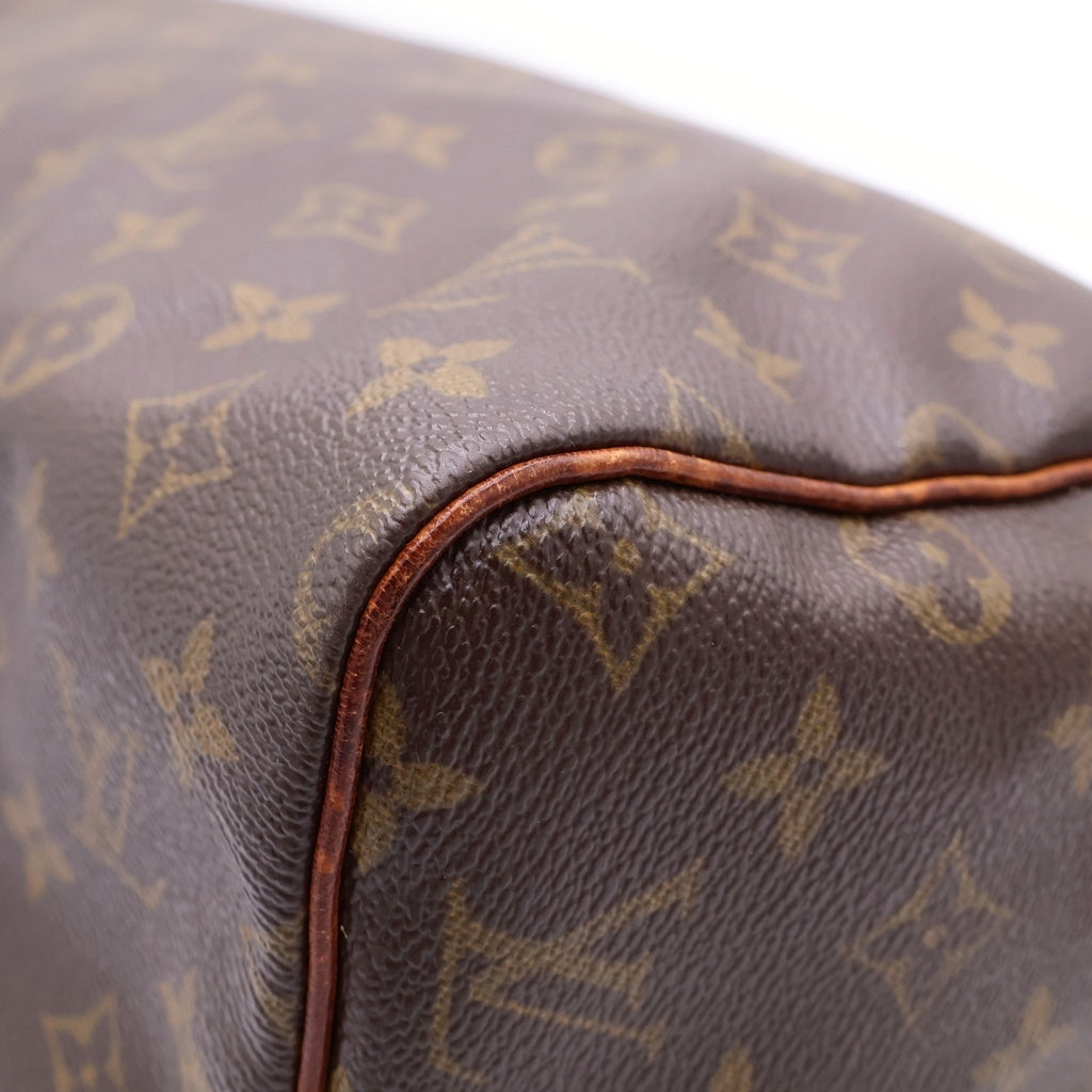 LOUIS VUITTON(ルイヴィトン) モノグラム スピーディ30 ハンドバッグ ボストンバッグ ブラウン レザー×PVC M41526 ゴールド金具