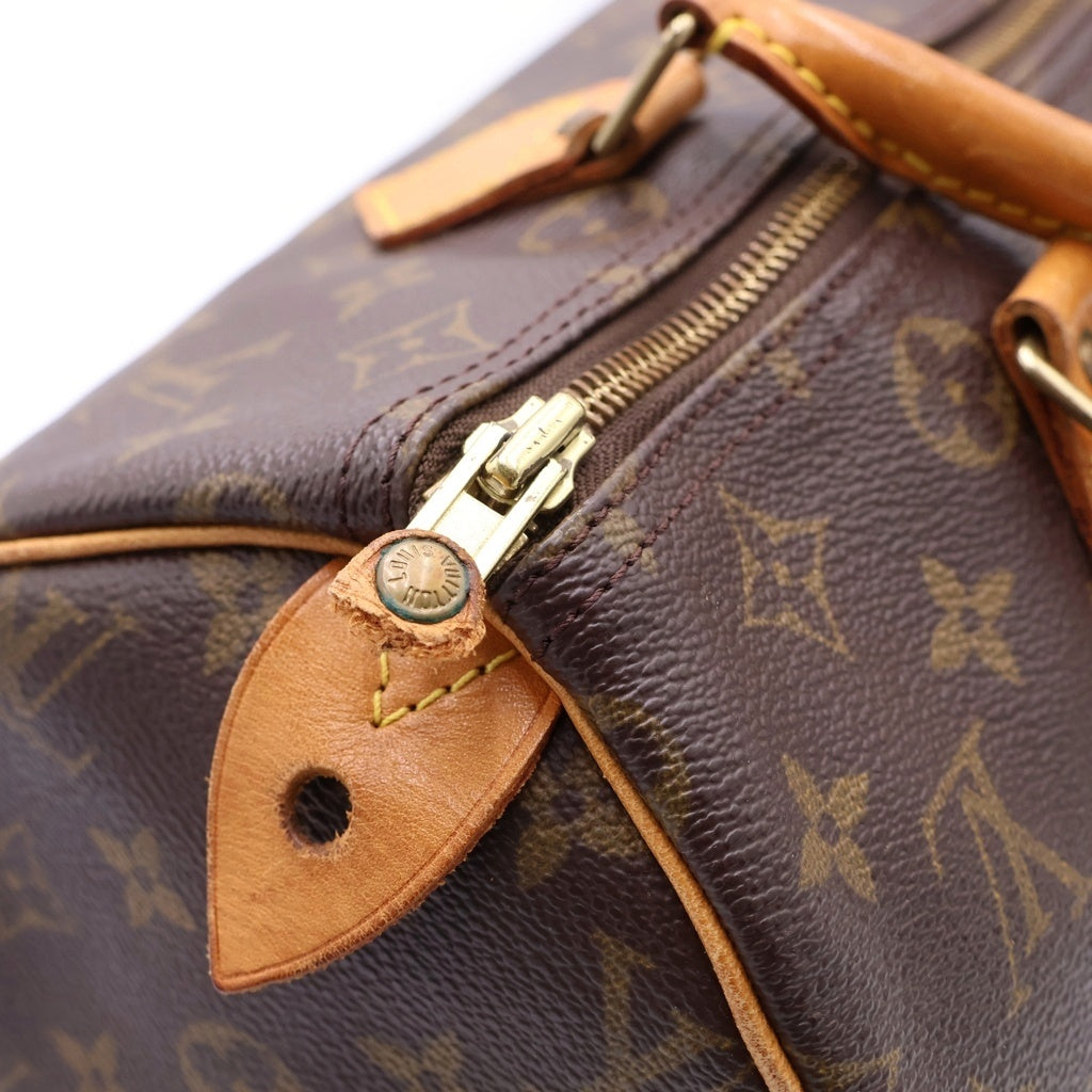 LOUIS VUITTON(ルイヴィトン) モノグラム スピーディ30 ハンドバッグ ボストンバッグ ブラウン レザー×PVC M41526 ゴールド金具