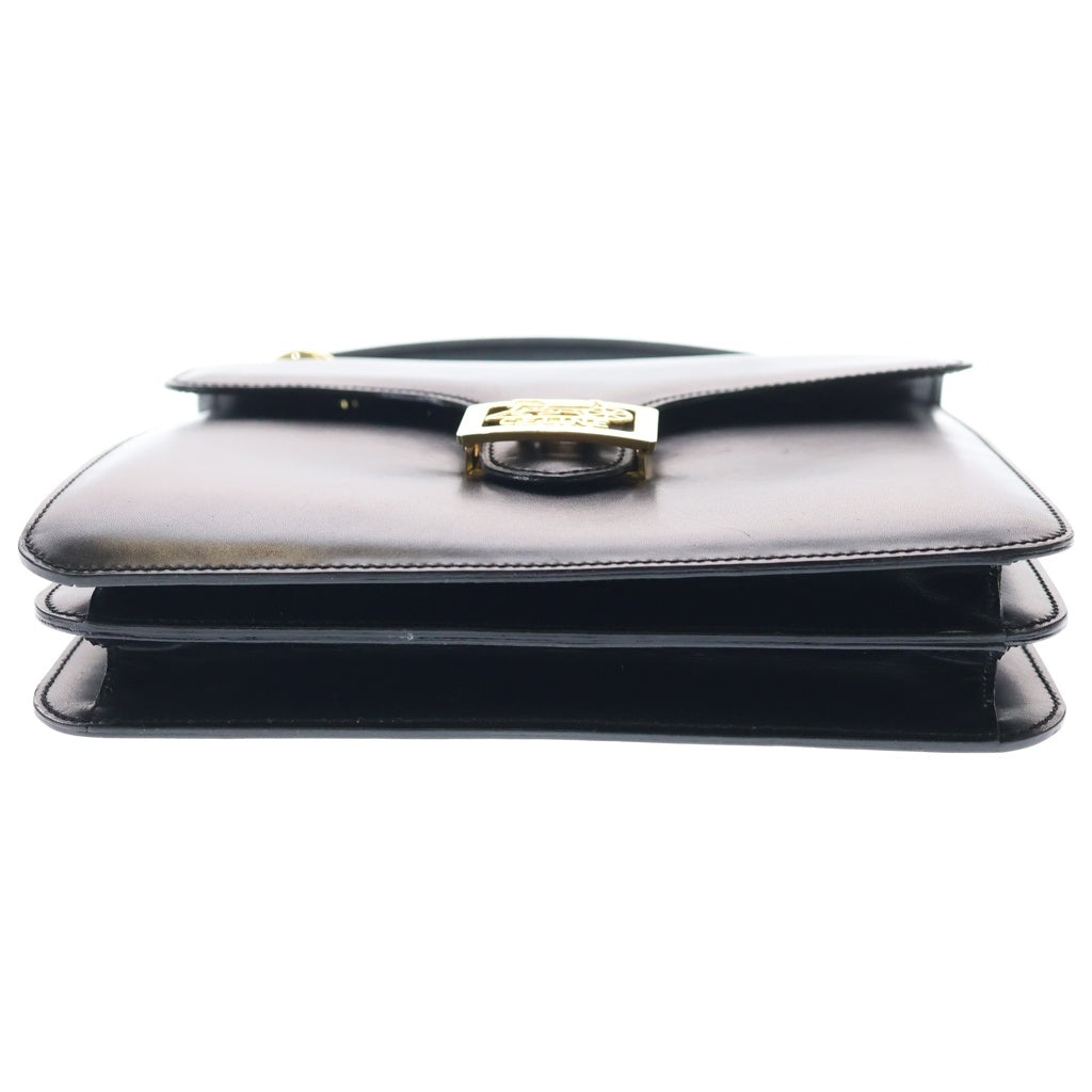 CELINE(セリーヌ) 馬車金具 ハンドバッグ ブラック レザー ゴールド金具 レディース