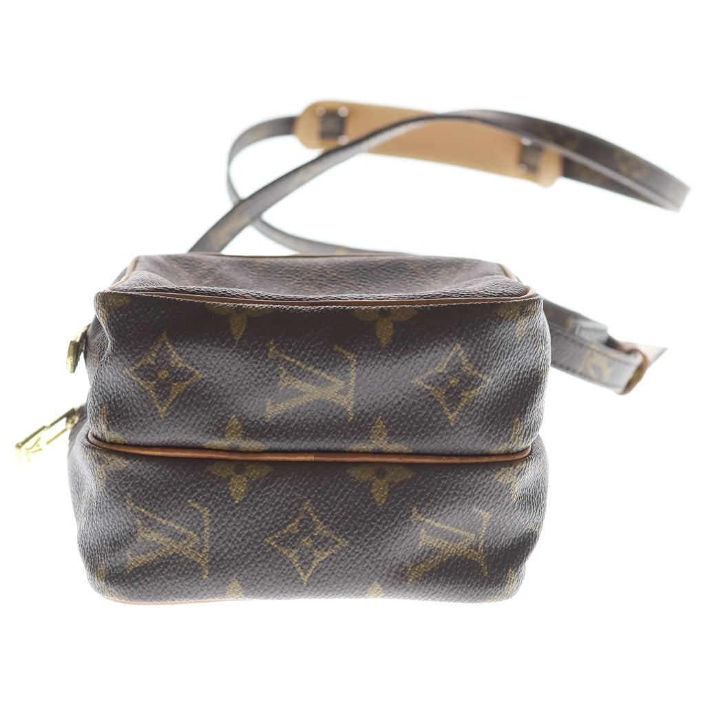 LOUIS VUITTON(ルイヴィトン) モノグラム ミニアマゾン ショルダーバッグ ミニバッグ ブラウン レザー×PVC M45238 ゴールド金具 レディース