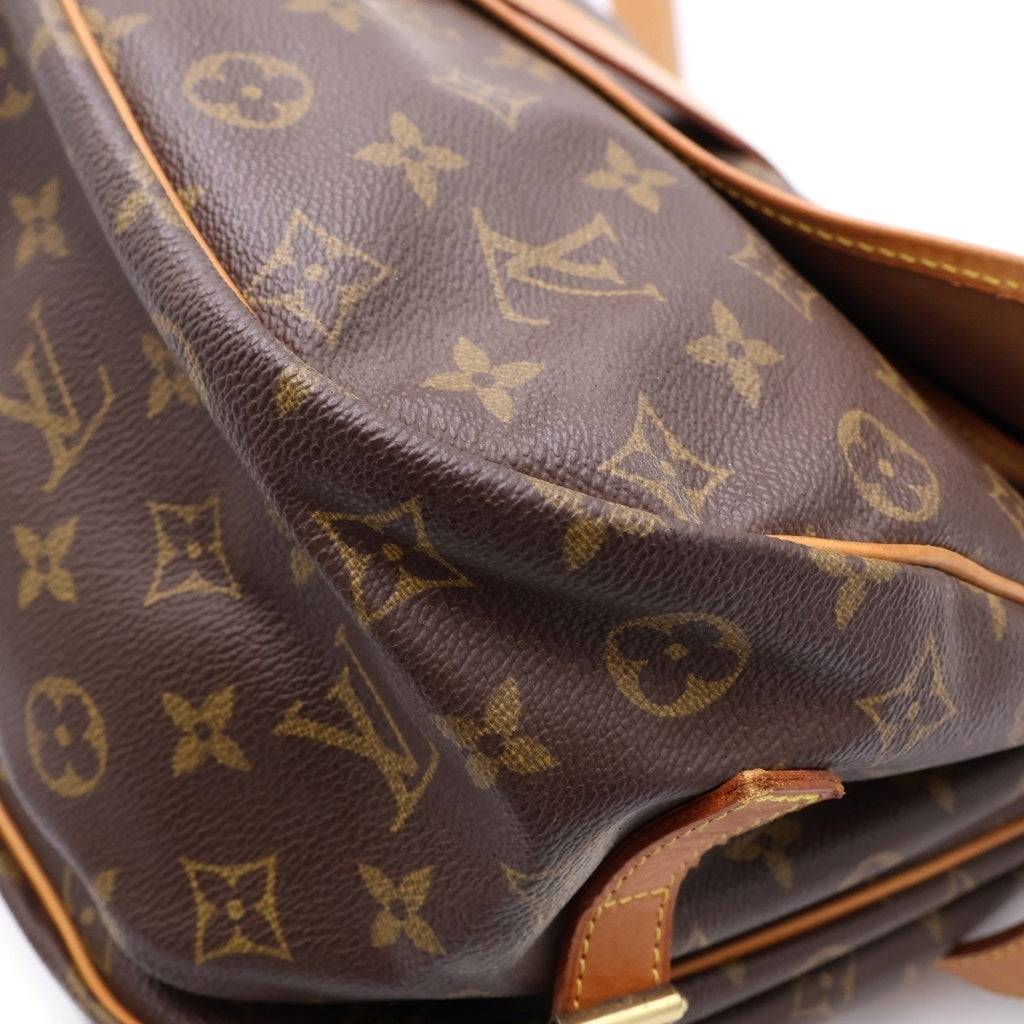 LOUIS VUITTON(ルイヴィトン) モノグラム ソミュール35 ショルダーバッグ ブラウン レザー×PVC M42254 ゴールド金具