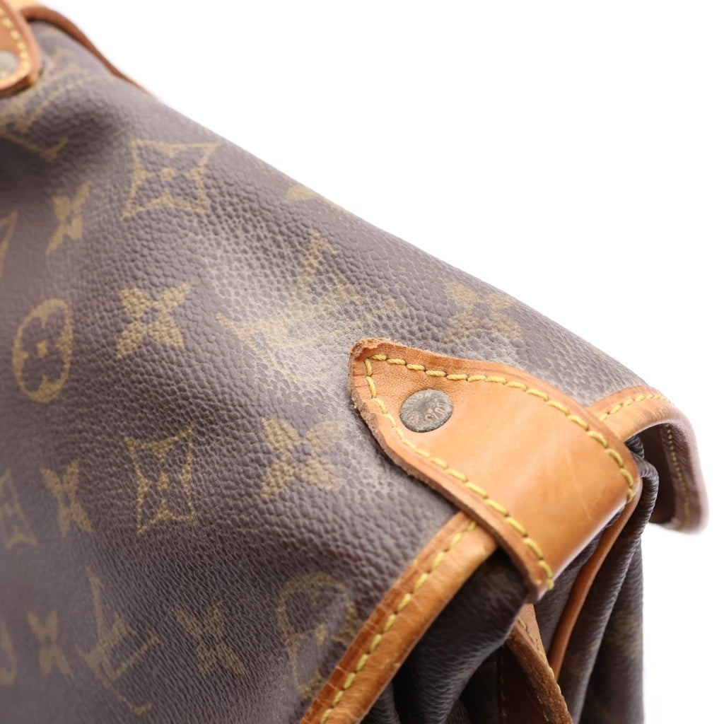 LOUIS VUITTON(ルイヴィトン) モノグラム ソミュール35 ショルダーバッグ ブラウン レザー×PVC M42254 ゴールド金具
