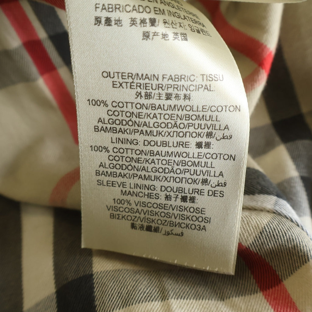 BURBERRY(バーバリー) 裏地ノバチェック柄 コットントレンチコート ブラック 3900545 レディース