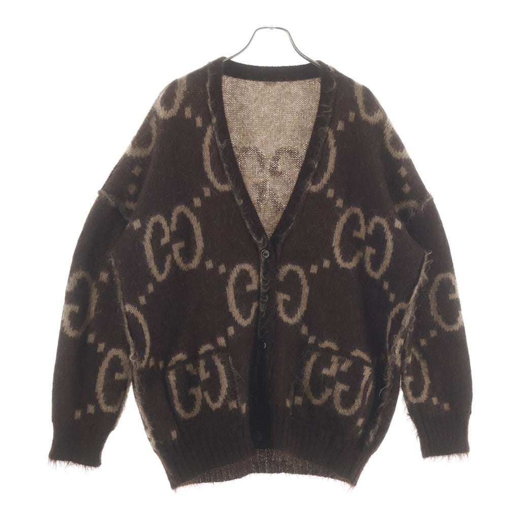 GUCCI(グッチ) リバーシブルGGモヘアカーディガン ブラウン 635160 レディース