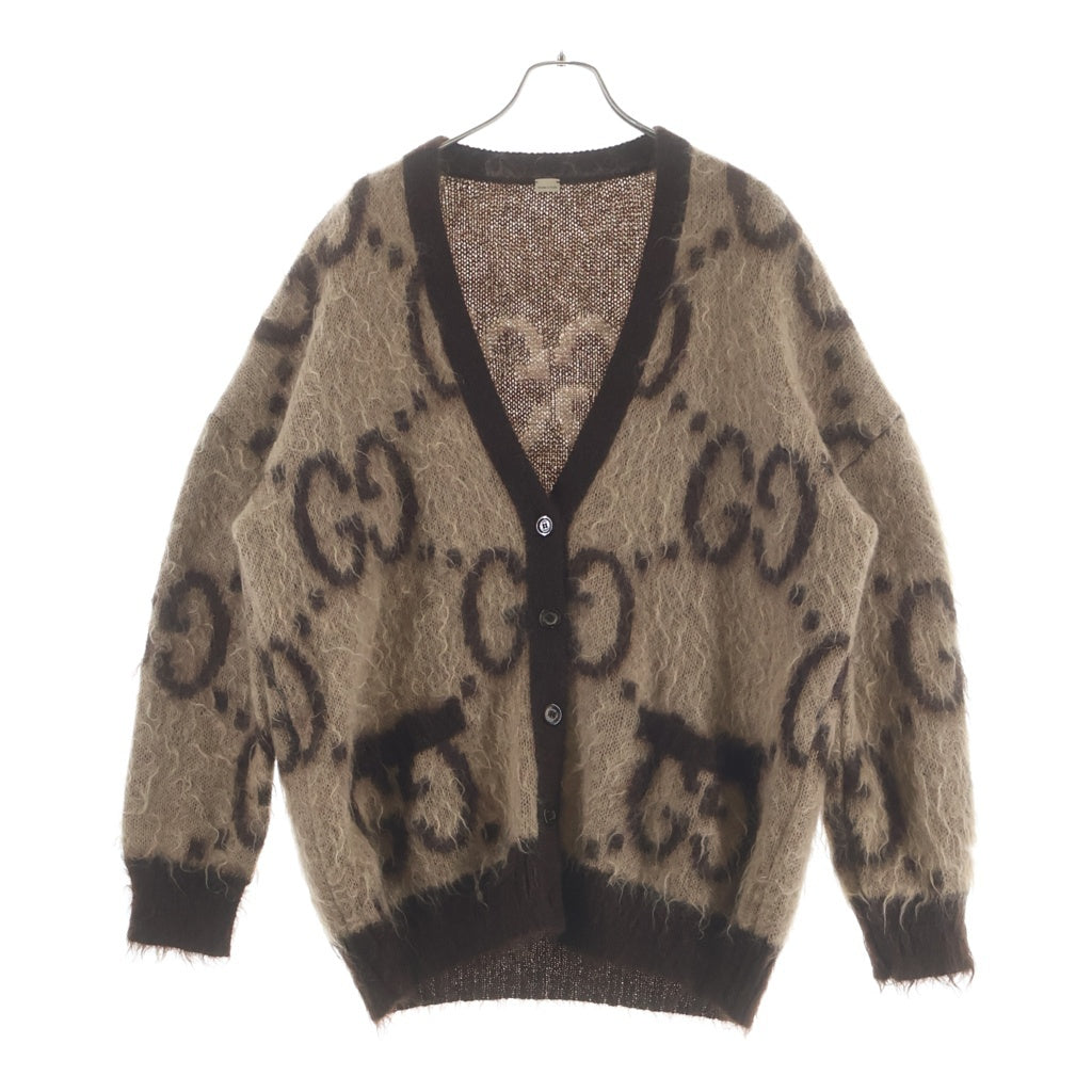 GUCCI(グッチ) リバーシブルGGモヘアカーディガン ブラウン 635160 レディース