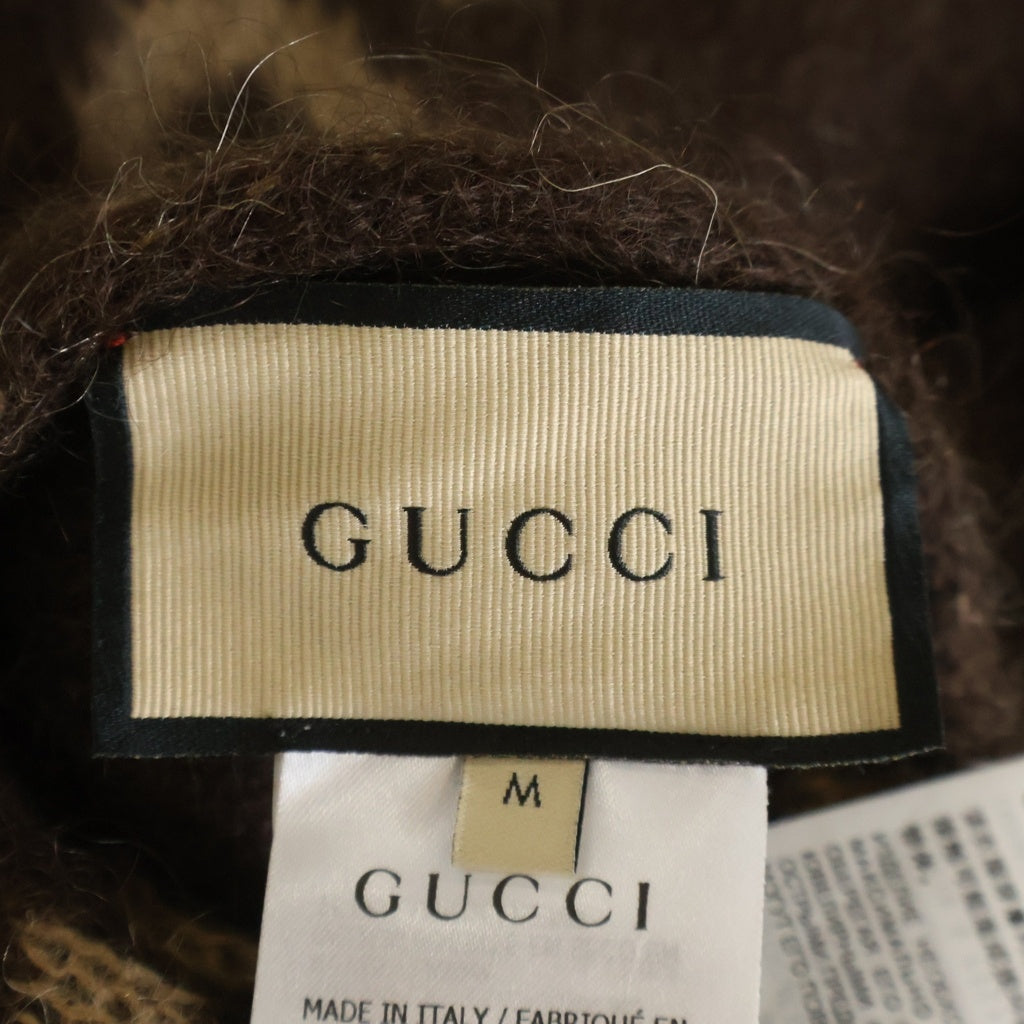 GUCCI(グッチ) リバーシブルGGモヘアカーディガン ブラウン 635160