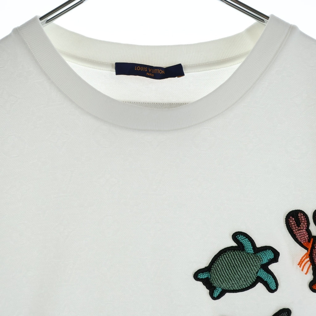 LOUIS VUITTON(ルイヴィトン) 21SS ビーズアニマル アンド モノグラム 半袖Tシャツ ホワイト RM211V DG1 レディース