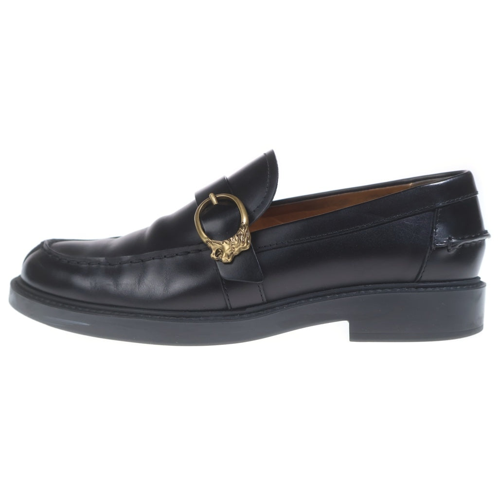 TOD'S(トッズ) レザー ローファー ライオンバックル ブラック #39