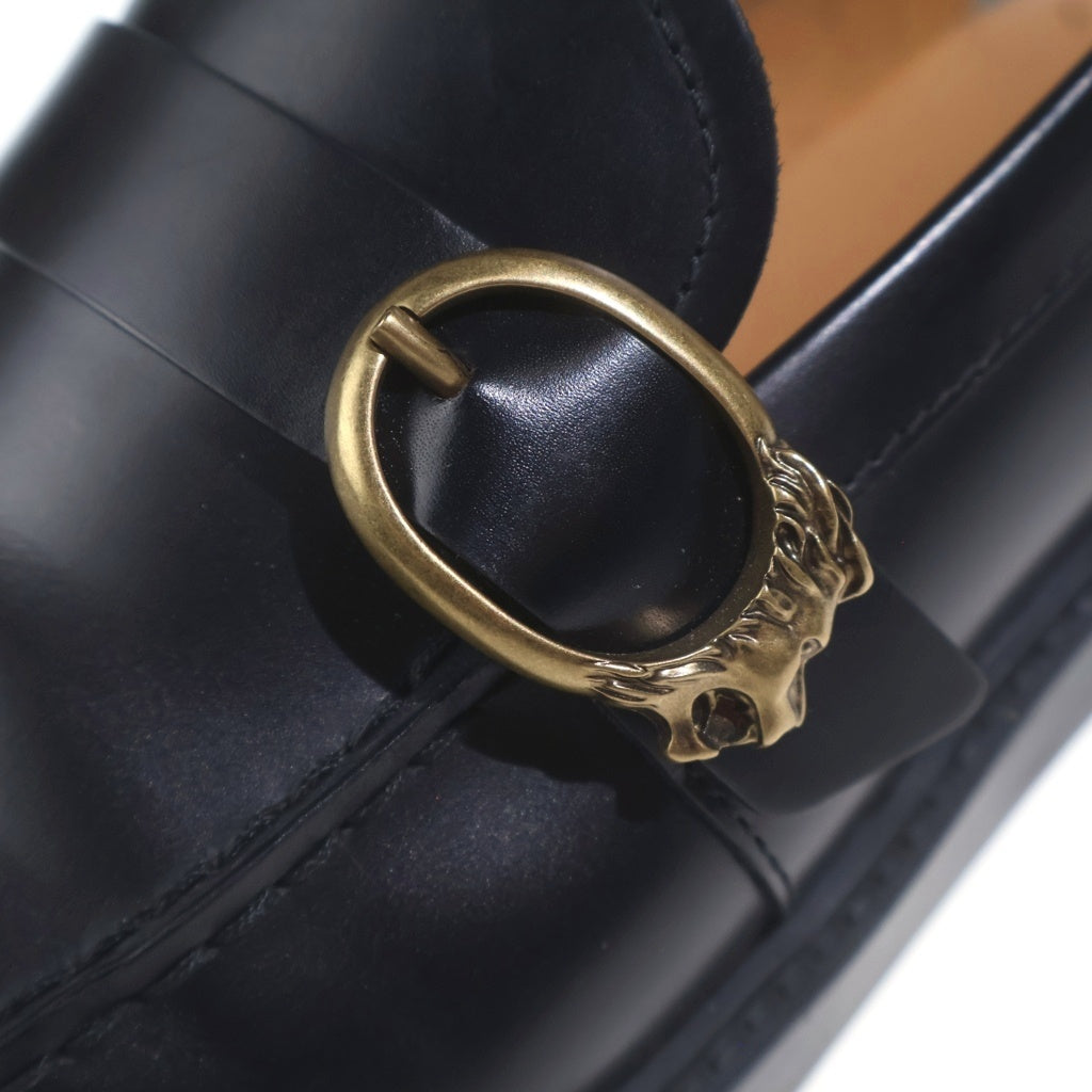 TOD'S(トッズ) レザー ローファー ライオンバックル ブラック #39