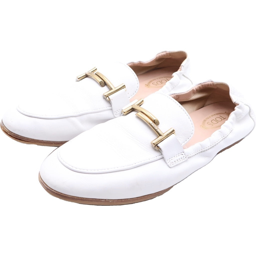 TOD'S(トッズ) フラットレザーシューズ ホワイト #38 1/2