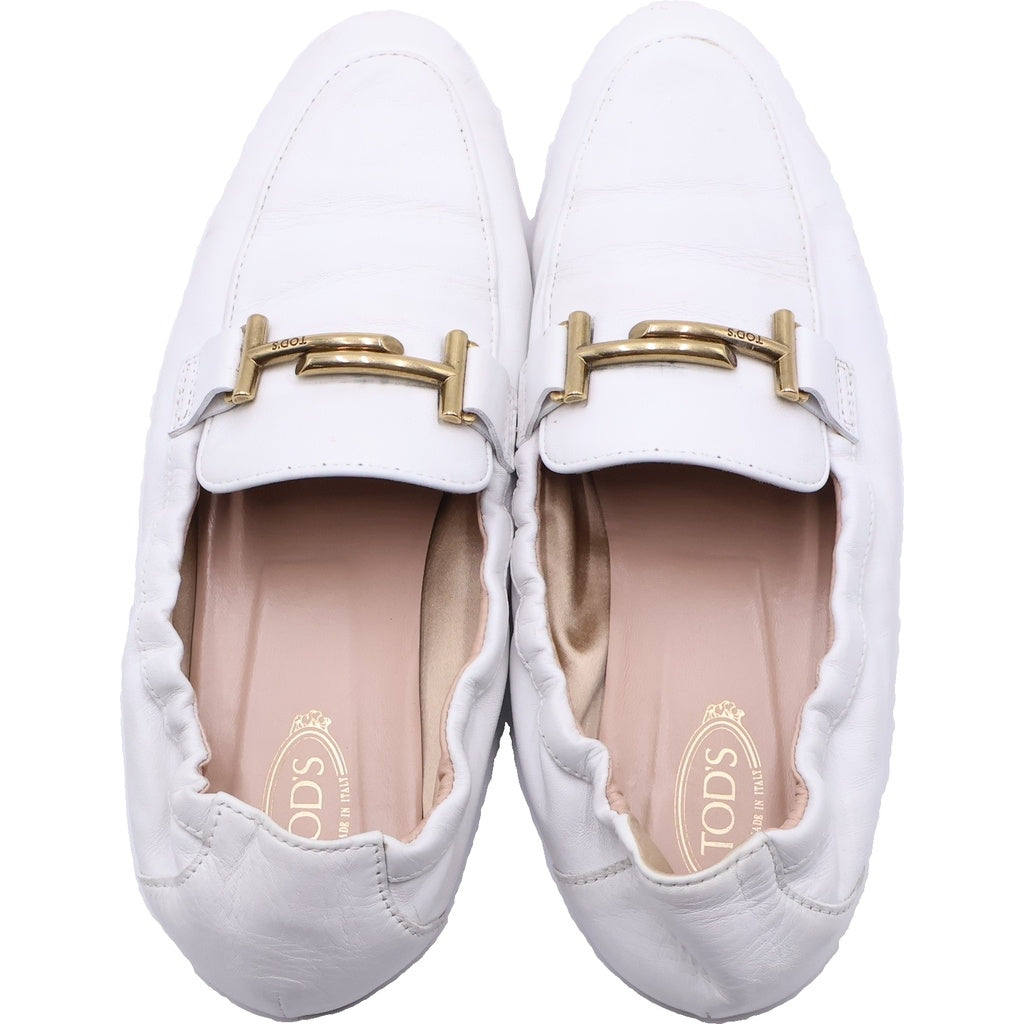 TOD'S(トッズ) フラットレザーシューズ ホワイト #38 1/2