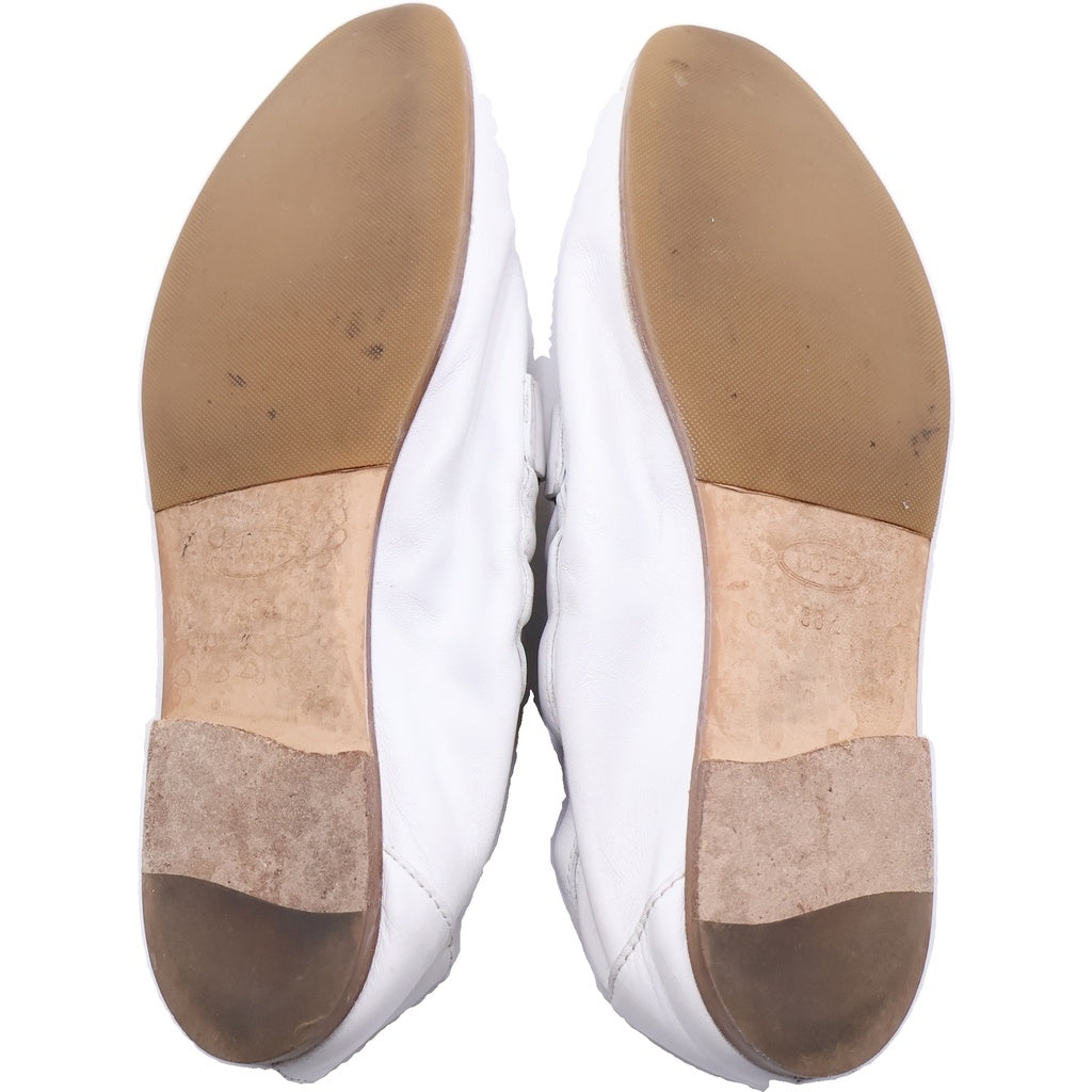 TOD'S(トッズ) フラットレザーシューズ ホワイト #38 1/2