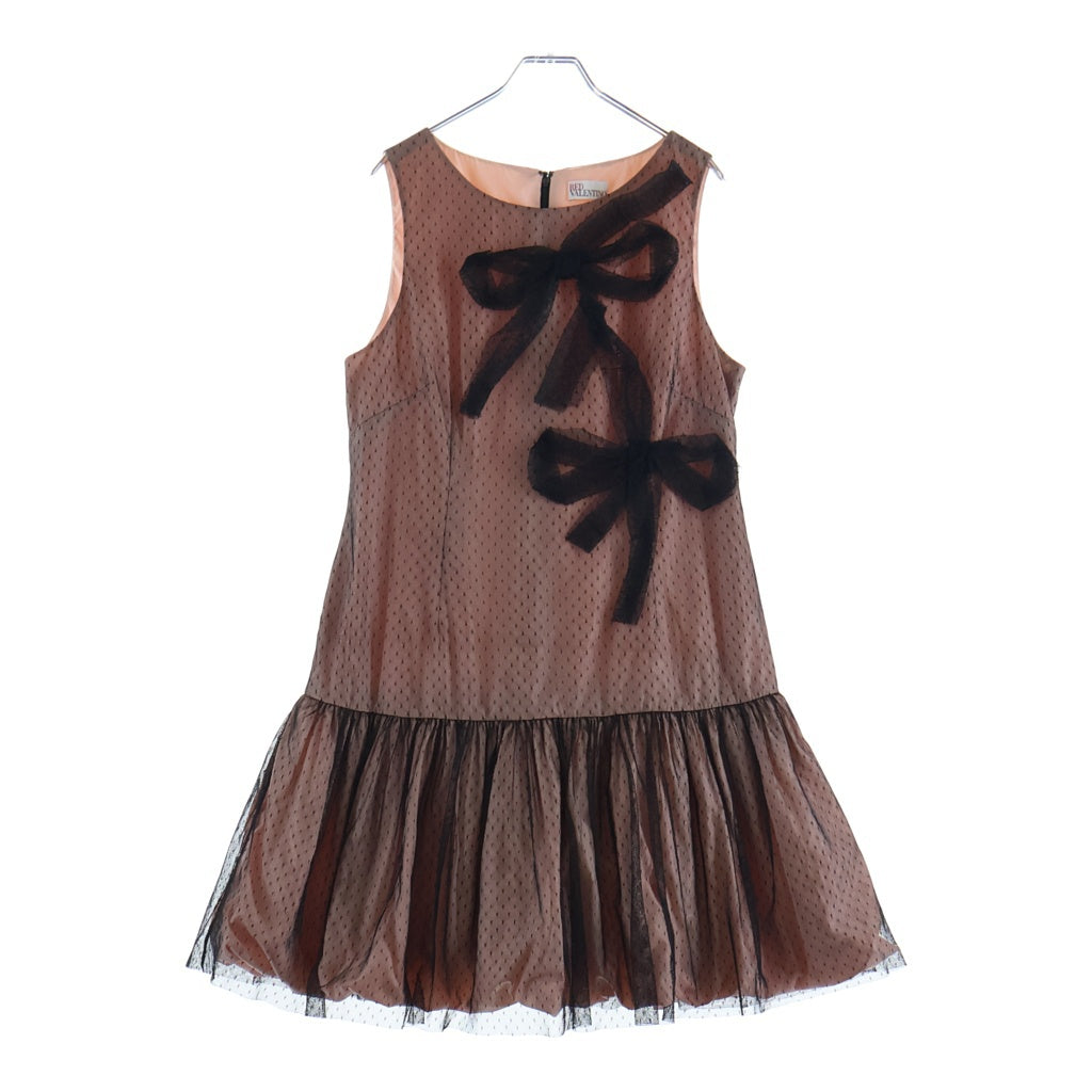 RED VALENTINO(レッド ヴァレンティノ) リボン付き レースワンピース ピンク レディース