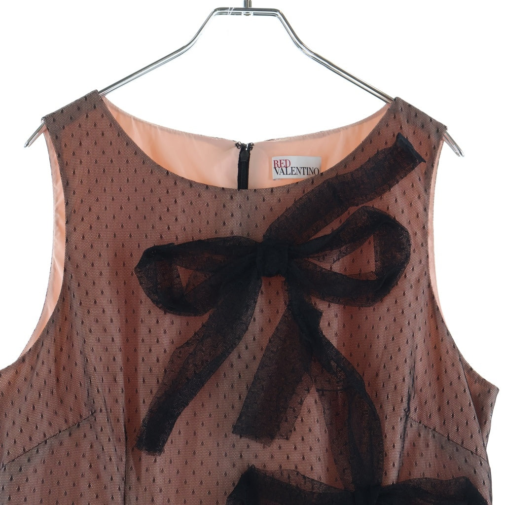 RED VALENTINO(レッド ヴァレンティノ) リボン付き レースワンピース ピンク レディース
