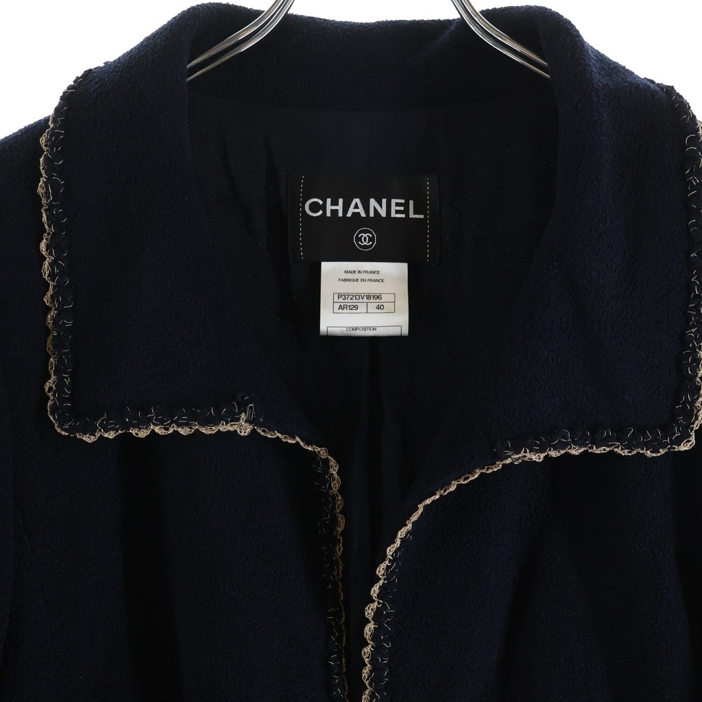 CHANEL(シャネル) ココボタン レーストリム ツイードジャケット ネイビー P37213V18196 レディース