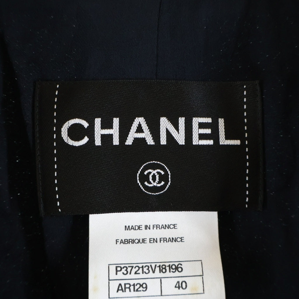 CHANEL(シャネル) ココボタン レーストリム ツイードジャケット ネイビー P37213V18196 レディース