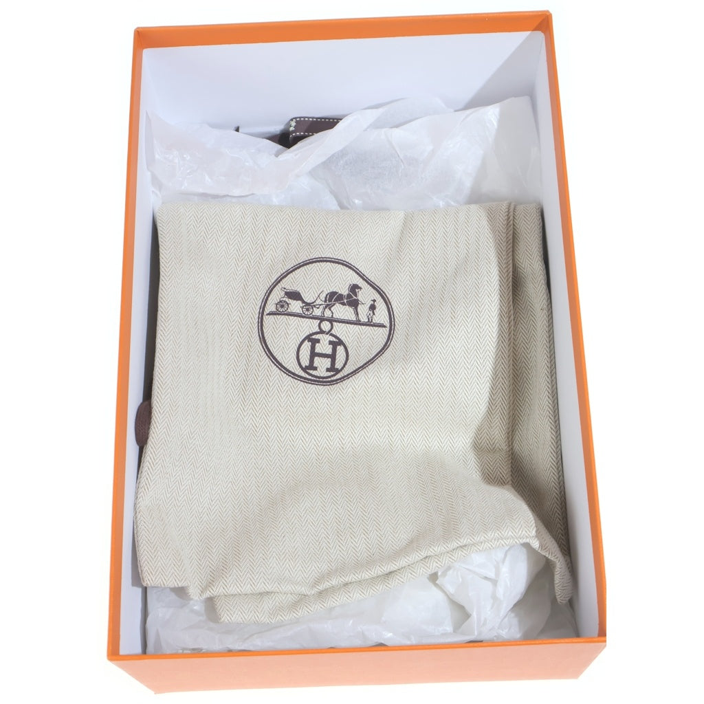 HERMES(エルメス) グルーピー ミュール Hロゴ レザー ブラック レディース