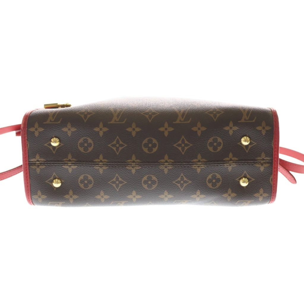 LOUIS VUITTON(ルイヴィトン) モノグラム ポパンクールPM 2WAYバッグ ハンドバッグ ショルダーバッグ レッド×ブラウン レザー×PVC M43433 ゴールド金具 レディース