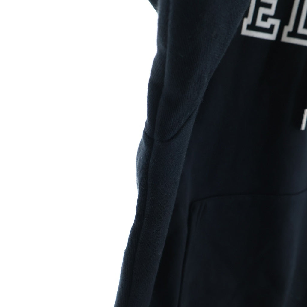 CELINE(セリーヌ) フロッキーロゴプリント プルオーバー スウェットパーカー フーディー ブラック RY07W670Q レディース