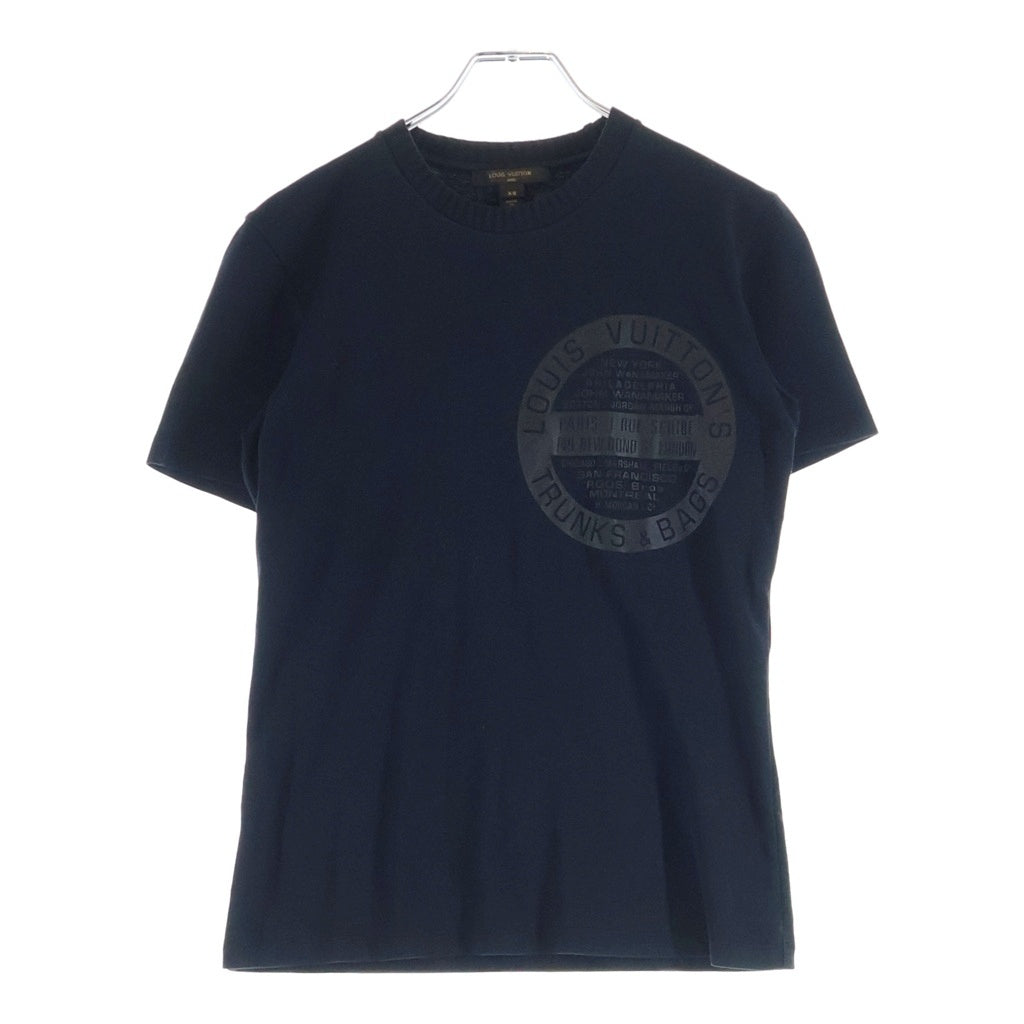 LOUIS VUITTON(ルイヴィトン) LVワールドツアー スタンプ ロゴプリント 半袖Tシャツ カットソー ネイビー RW172W DMF FDTS08 レディース