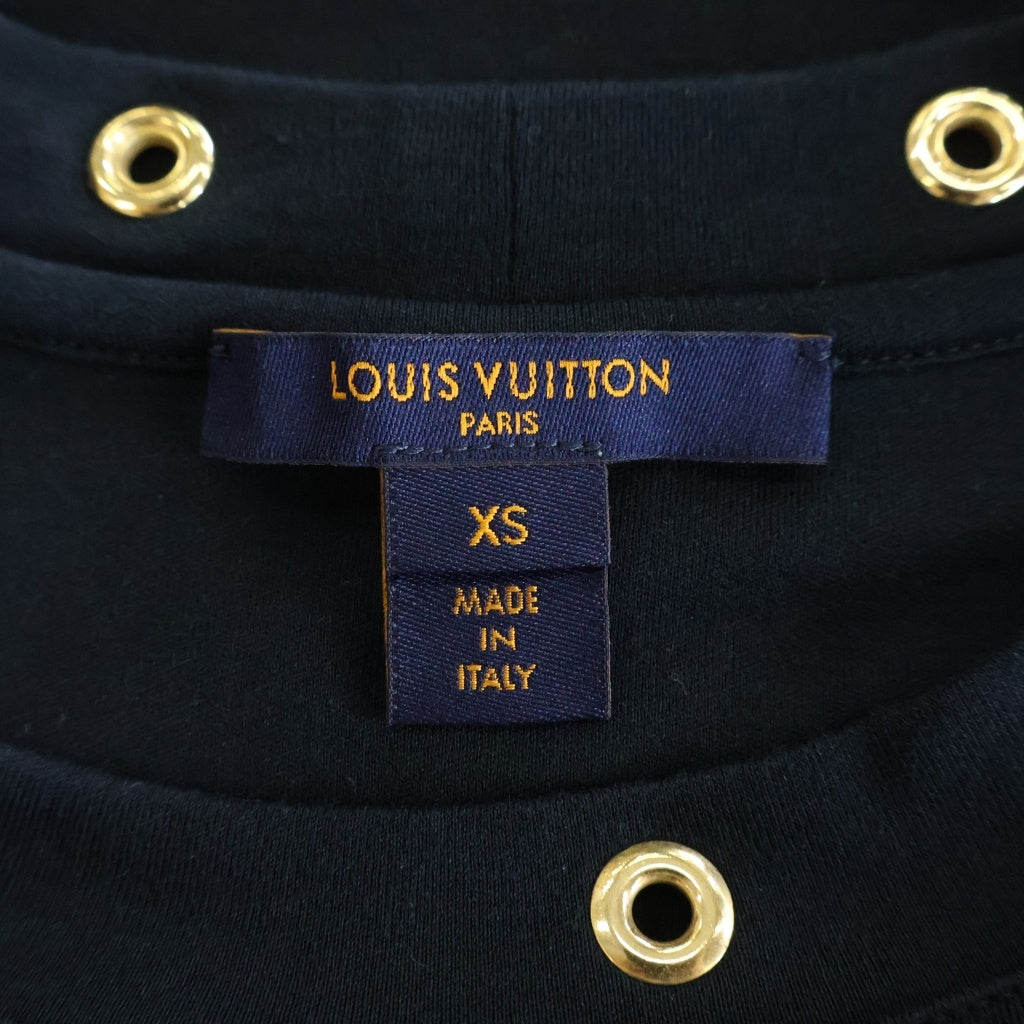LOUIS VUITTON(ルイヴィトン) 19SS サイドストラップ 半袖Tシャツ カットソー ブラック RW191W JG2 FGTS03 レディース