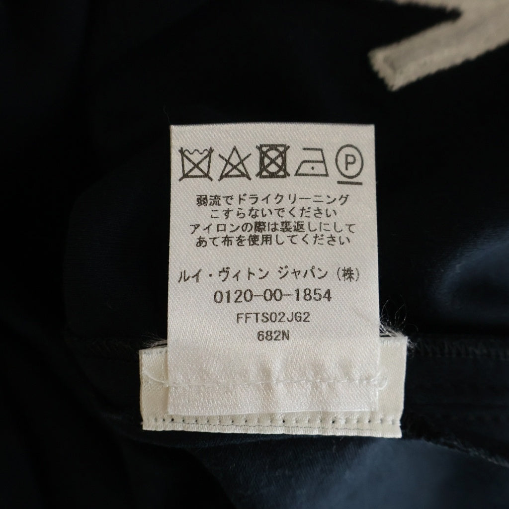 LOUIS VUITTON(ルイヴィトン) ロゴ刺繍 チェーン 半袖Tシャツ カットソー ネイビー/ホワイト FFTS02JG2 レディース