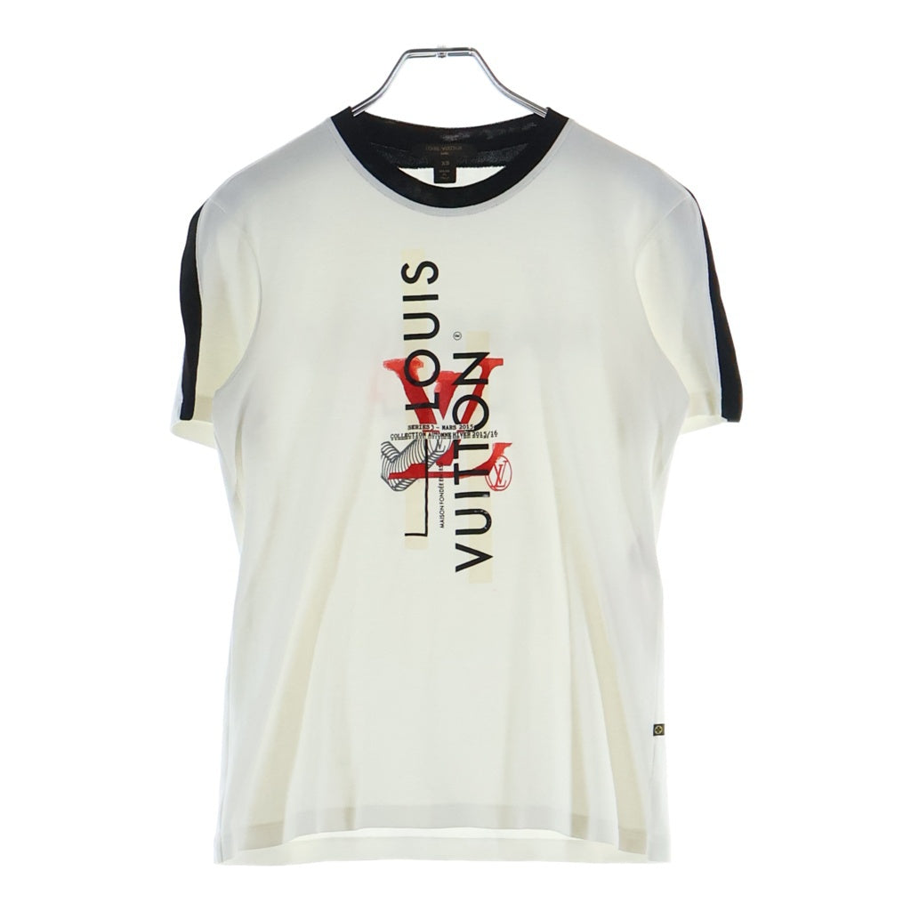 LOUIS VUITTON(ルイヴィトン) 15AW ロゴプリント 半袖Tシャツ カットソー ホワイト/ブラック RW152B F8T S09QG2 レディース