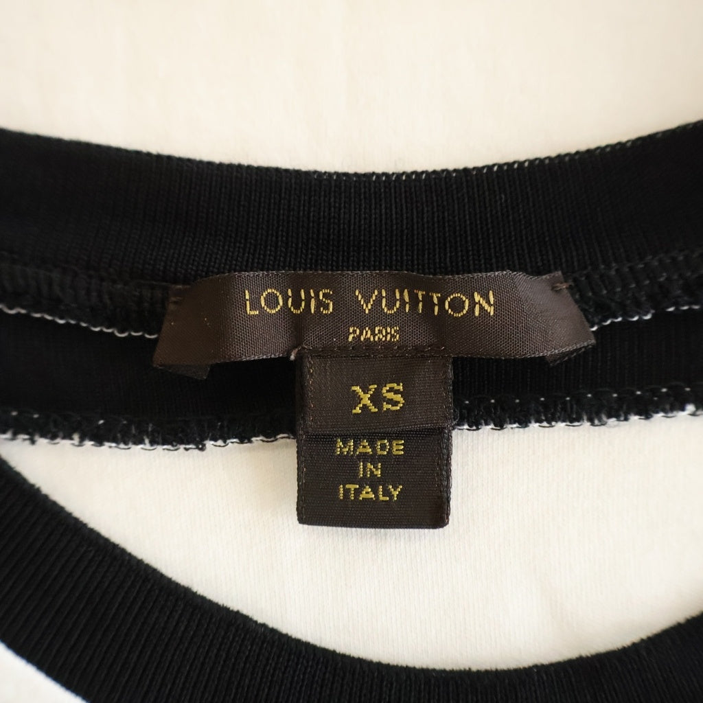 LOUIS VUITTON(ルイヴィトン) 15AW ロゴプリント 半袖Tシャツ カットソー ホワイト/ブラック RW152B F8T S09QG2 レディース
