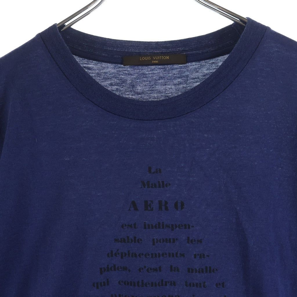 LOUIS VUITTON(ルイヴィトン) 14AW ロゴプリント ロングスリーブ 長袖Tシャツ カットソー ネイビー RM142M H6Y 12WJDY
