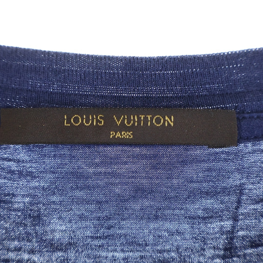LOUIS VUITTON(ルイヴィトン) 14AW ロゴプリント ロングスリーブ 長袖Tシャツ カットソー ネイビー RM142M H6Y 12WJDY