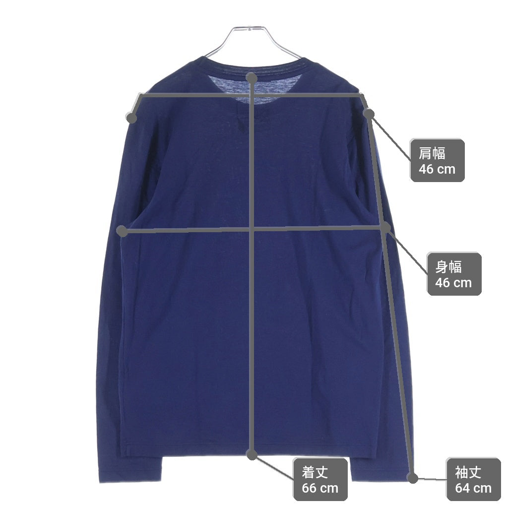 LOUIS VUITTON(ルイヴィトン) 14AW ロゴプリント ロングスリーブ 長袖Tシャツ カットソー ネイビー RM142M H6Y 12WJDY