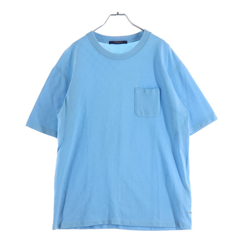 LOUIS VUITTON(ルイヴィトン) 21AW ハーフダミエ 鹿の子 クルーネック 半袖Tシャツ カットソー ライトブルー RM212Q VHI HJY40W