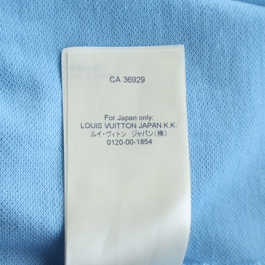 LOUIS VUITTON(ルイヴィトン) 21AW ハーフダミエ 鹿の子 クルーネック 半袖Tシャツ カットソー ライトブルー RM212Q VHI HJY40W