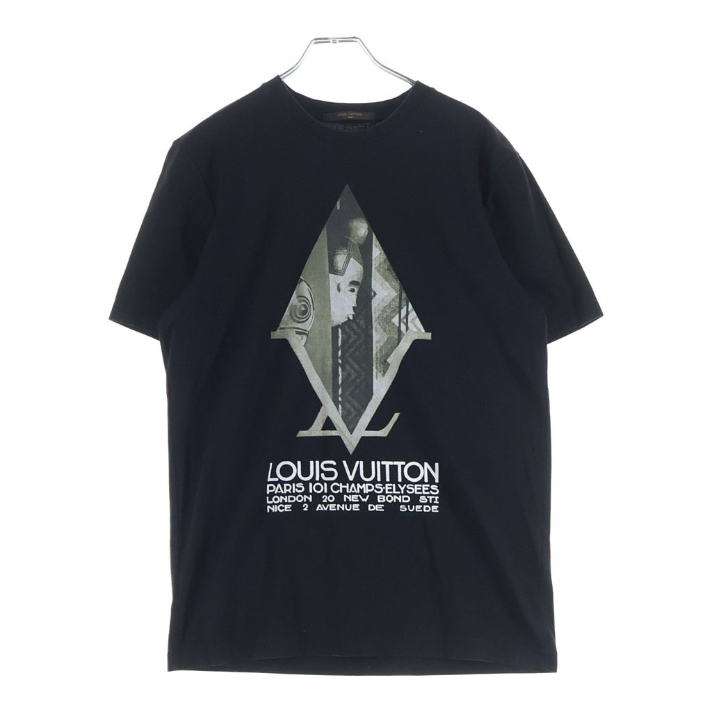 LOUIS VUITTON(ルイヴィトン) LVダイヤモンド グラフィック ロゴプリント 半袖Tシャツ カットソー ブラック RM151M H7Y14WJR3